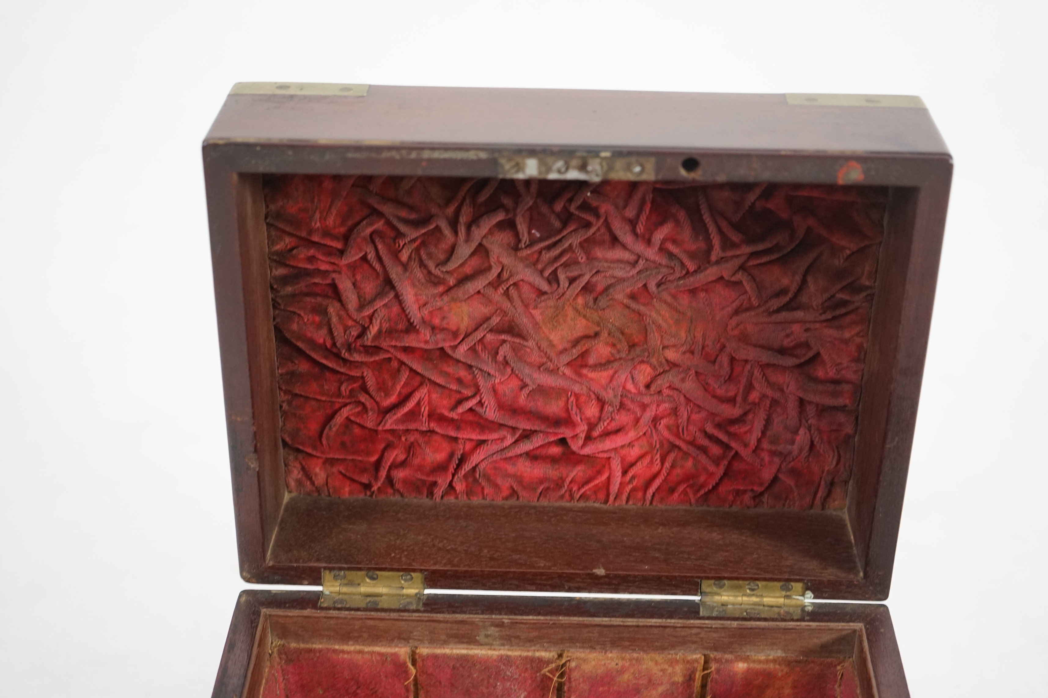 An early Victorian brass bound mahogany apothecary chest